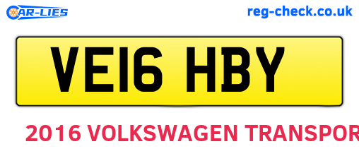 VE16HBY are the vehicle registration plates.