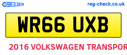 WR66UXB are the vehicle registration plates.