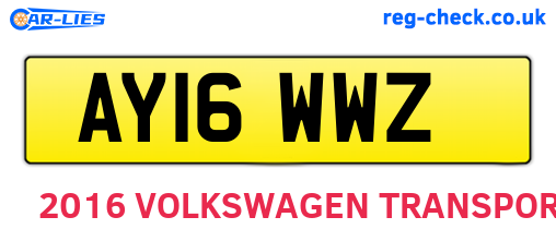 AY16WWZ are the vehicle registration plates.