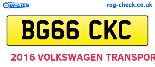 BG66CKC are the vehicle registration plates.