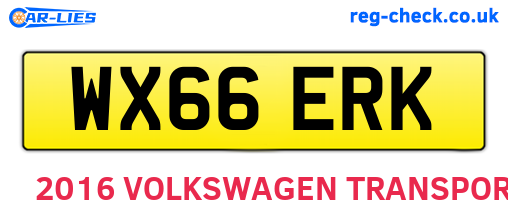 WX66ERK are the vehicle registration plates.