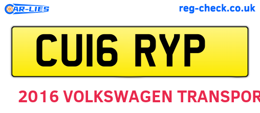 CU16RYP are the vehicle registration plates.