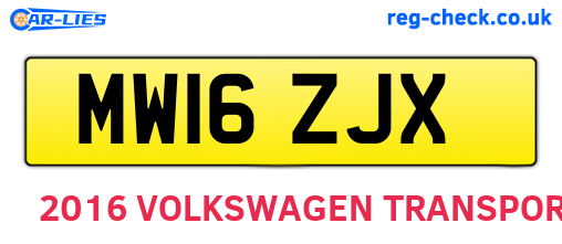 MW16ZJX are the vehicle registration plates.