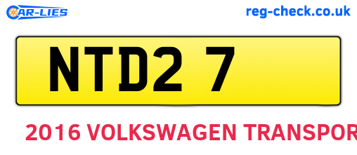 NTD27 are the vehicle registration plates.