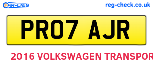 PR07AJR are the vehicle registration plates.
