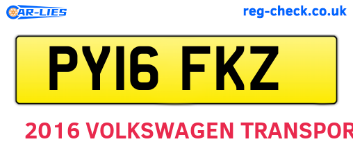 PY16FKZ are the vehicle registration plates.