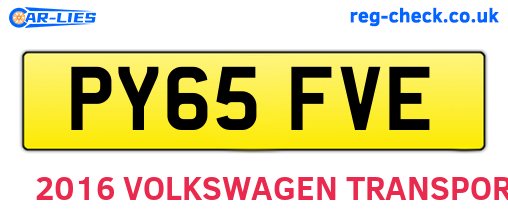 PY65FVE are the vehicle registration plates.