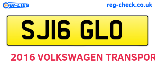 SJ16GLO are the vehicle registration plates.