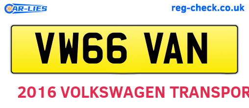 VW66VAN are the vehicle registration plates.