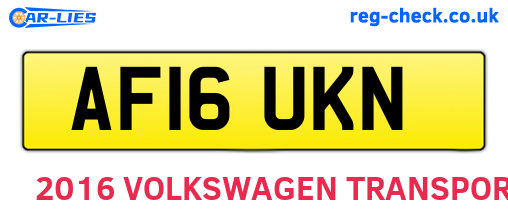 AF16UKN are the vehicle registration plates.