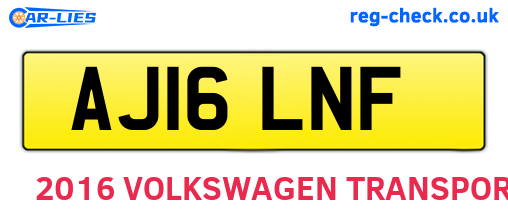 AJ16LNF are the vehicle registration plates.