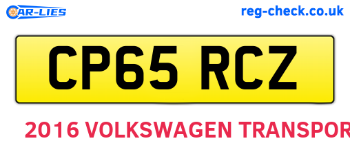 CP65RCZ are the vehicle registration plates.