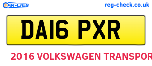 DA16PXR are the vehicle registration plates.