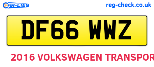 DF66WWZ are the vehicle registration plates.