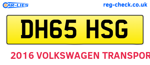 DH65HSG are the vehicle registration plates.