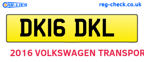DK16DKL are the vehicle registration plates.