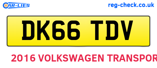 DK66TDV are the vehicle registration plates.