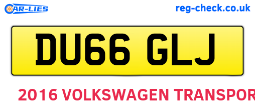 DU66GLJ are the vehicle registration plates.