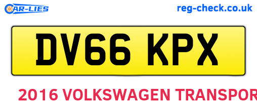 DV66KPX are the vehicle registration plates.