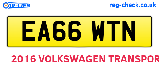 EA66WTN are the vehicle registration plates.