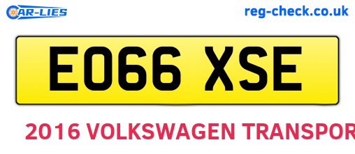 EO66XSE are the vehicle registration plates.
