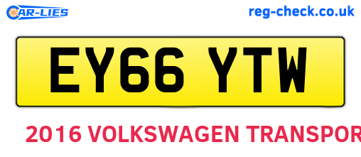 EY66YTW are the vehicle registration plates.