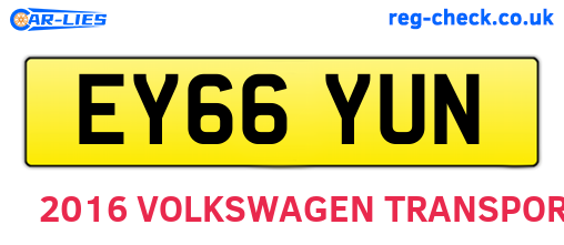 EY66YUN are the vehicle registration plates.