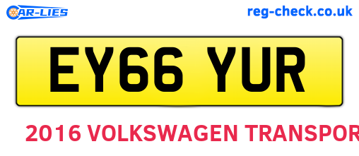 EY66YUR are the vehicle registration plates.