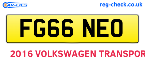 FG66NEO are the vehicle registration plates.