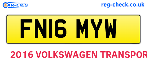 FN16MYW are the vehicle registration plates.