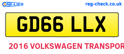 GD66LLX are the vehicle registration plates.