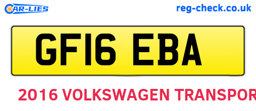 GF16EBA are the vehicle registration plates.