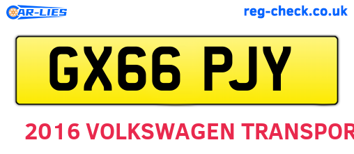 GX66PJY are the vehicle registration plates.