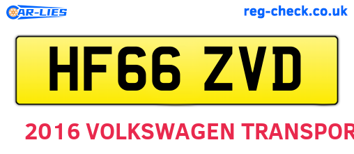 HF66ZVD are the vehicle registration plates.