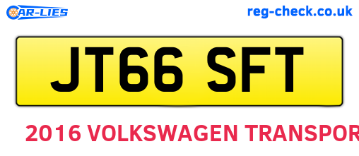 JT66SFT are the vehicle registration plates.