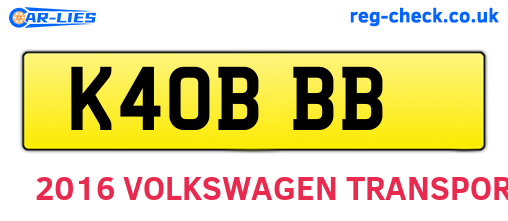 K40BBB are the vehicle registration plates.
