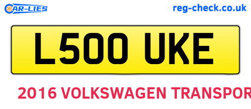 L500UKE are the vehicle registration plates.