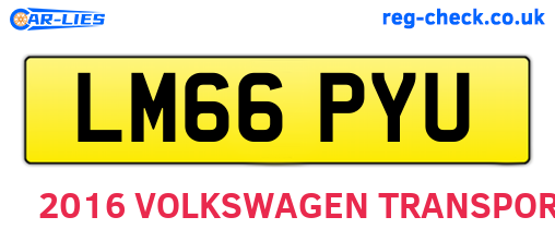 LM66PYU are the vehicle registration plates.