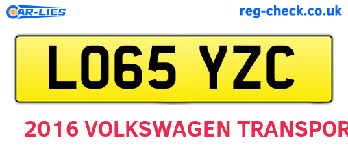 LO65YZC are the vehicle registration plates.