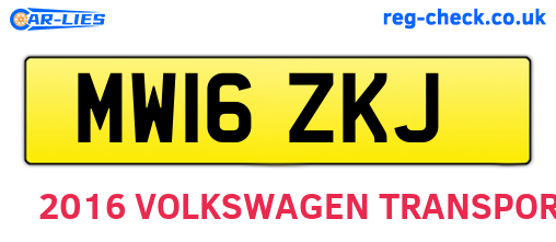 MW16ZKJ are the vehicle registration plates.