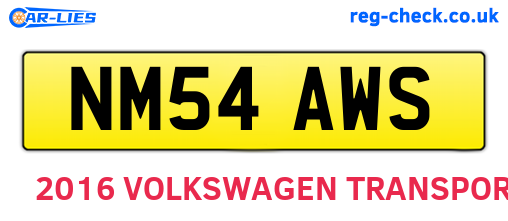 NM54AWS are the vehicle registration plates.