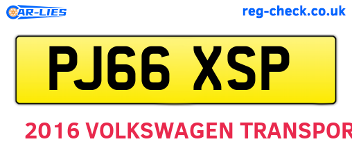 PJ66XSP are the vehicle registration plates.