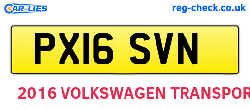 PX16SVN are the vehicle registration plates.