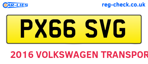 PX66SVG are the vehicle registration plates.