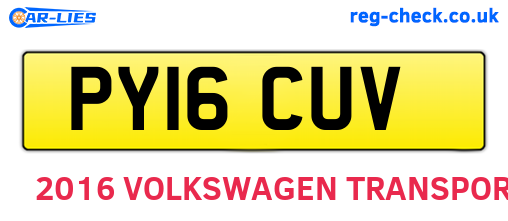 PY16CUV are the vehicle registration plates.