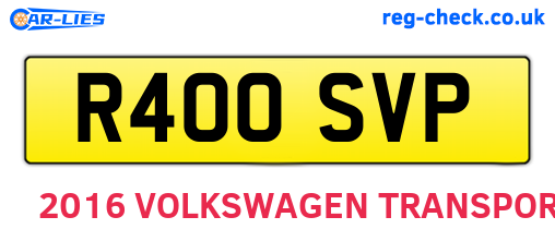 R400SVP are the vehicle registration plates.