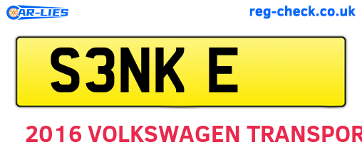 S3NKE are the vehicle registration plates.