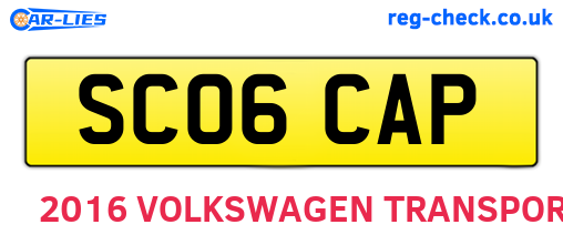 SC06CAP are the vehicle registration plates.