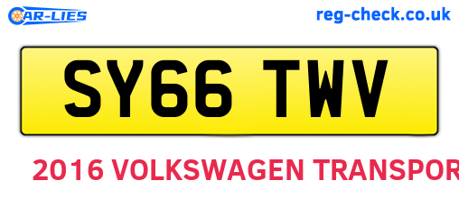 SY66TWV are the vehicle registration plates.