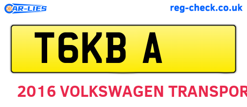 T6KBA are the vehicle registration plates.